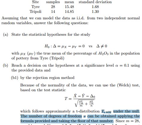 statistics - t distribution : formula for the degrees of freedom - Mathematics Stack Exchange