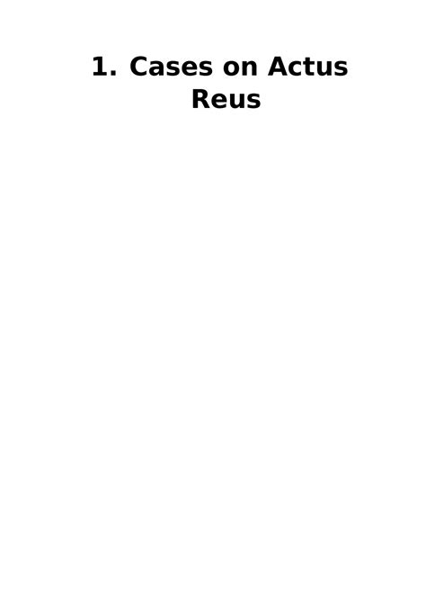 Cases on Actus Reus - 1. Cases on Actus Reus Elliott v C [1983] 1 WLR ...