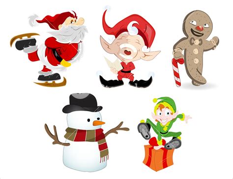 Cartoon Christmas Characters Royalty-Free Stock Image - Storyblocks