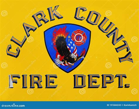 Clark County Fire Department Emblem on a Firetruck in Las Vegas ...