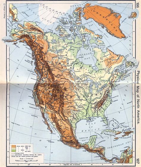 Physical Map of North America