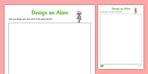 Design An Alien Template - EYLF - Twinkl