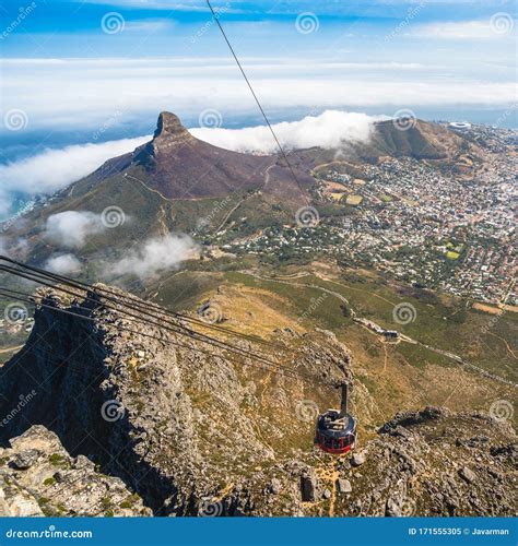 Table Mountain Cable Car in Cape Town, South Africa Stock Image - Image of cable, african: 171555305