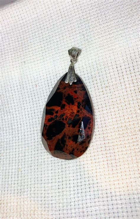 Faceted Teardrop shaped Mahogany Obsidian Pendant - Gem