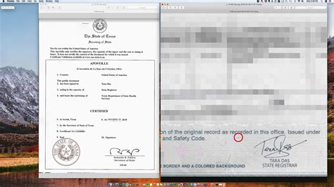 How to Apostille a Texas Birth Certificate signed by the State Registrar - YouTube