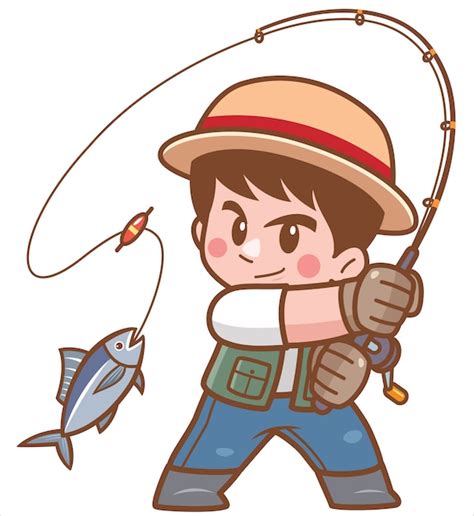 Premium Vector | Illustration of cartoon boy fishing