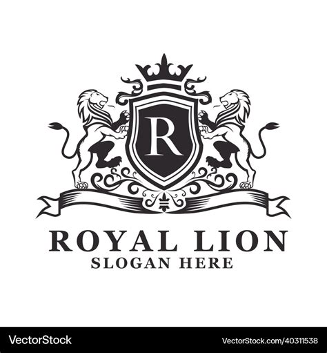 Royal lion logo Royalty Free Vector Image - VectorStock