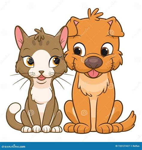 Cartoon Cat And Dog Sleeping Royalty Free Vector Image 5DF