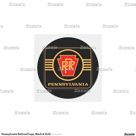 Pennsylvania Railroad Logo, Black & Gold Classic Round Sticker | Zazzle