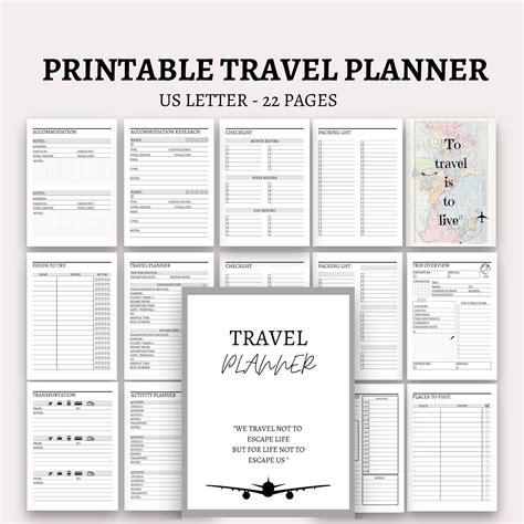 Travel planner travel journal vacation planner trip itinerary | Etsy