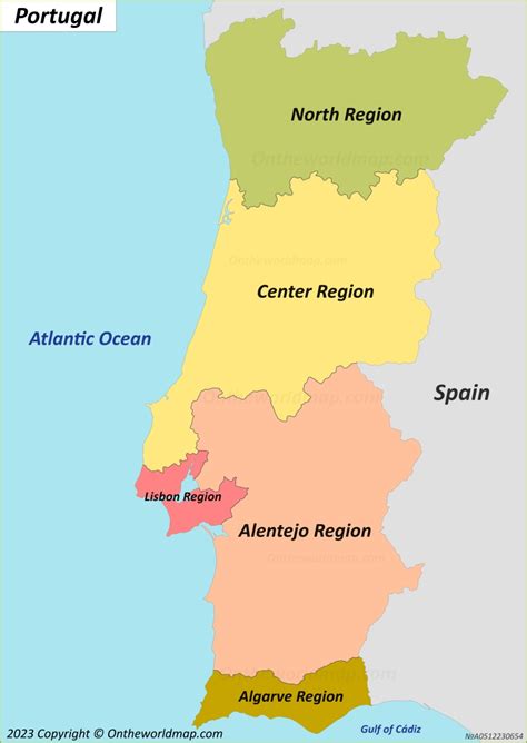 Portugal Regions Map - Ontheworldmap.com