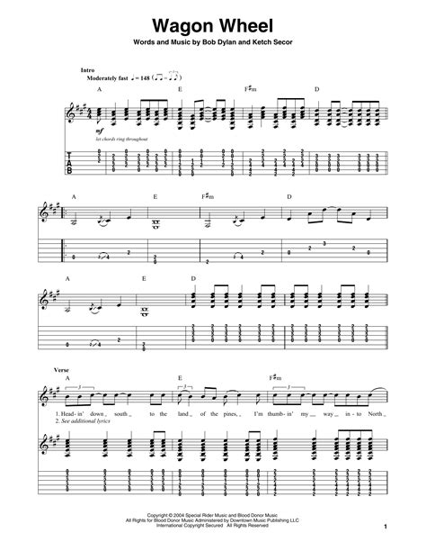 Wagon Wheel Guitar Chords And Lyrics