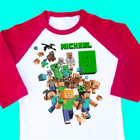 Minecraft Birthday Shirt. Minecraft Tshirt. Personalized | Etsy