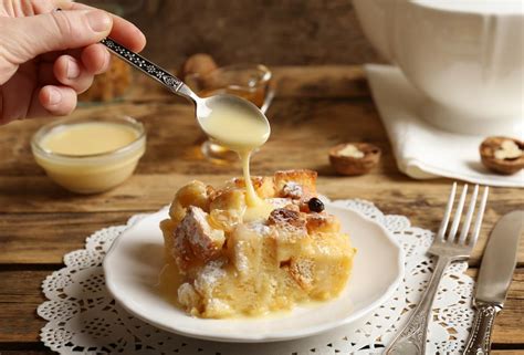 Old-Fashioned Bread Pudding with Vanilla Sauce Recipe | Old Farmer's Almanac