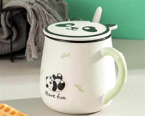 Panda Ceramic Mug | 400ml Best Ceramic Cup With Lid