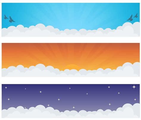 Sky Cloud Vector Banners Vector Art & Graphics | freevector.com