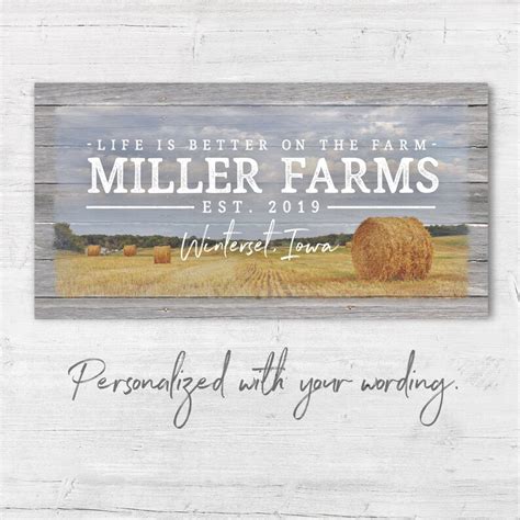 Personalized Farm Name Sign Family Farm Custom Canvas Print | Etsy