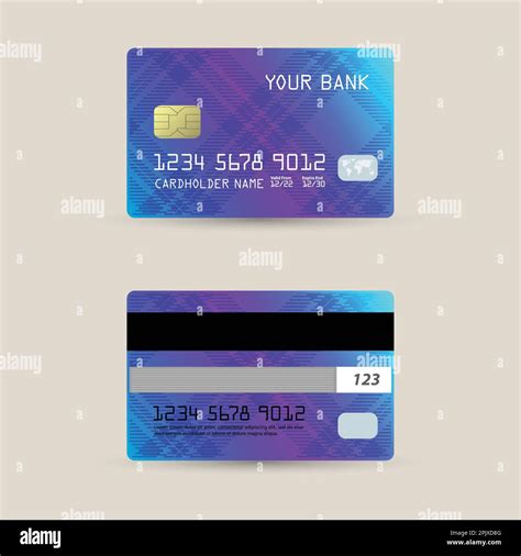 Set of Debit cards, Credit cards, and ATM cards. Front and back side Gradient template. Debit ...