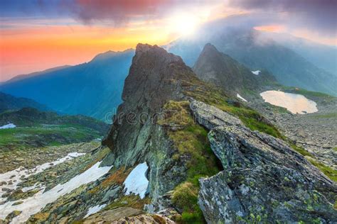 Stunning Sunrise In The High Mountains,Fagaras,Carpathians,Transylvania ...