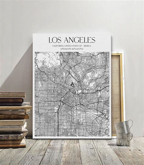 Custom map canvas Your city map canvas Wall art map print | Etsy