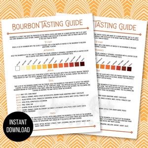 Printable Bourbon Tasting Guide, Bourbon Tasting, Bourbon Tasting Party ...