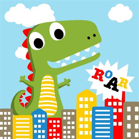 Giant monster attack the city, vector cartoon illustration 17478072 Vector Art at Vecteezy