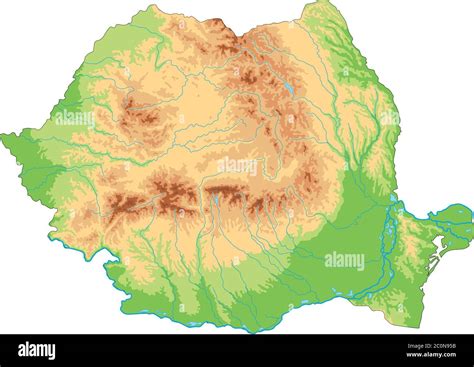 High detailed Romania physical map Stock Vector Image & Art - Alamy