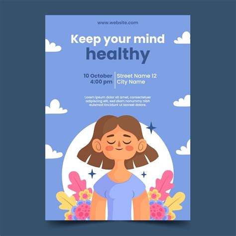 Free Vector | World mental health day flat design vertical flyer template