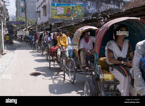 Rickshaw pullers stuck in traffic in Dhaka Bangladesh Stock Photo - Alamy