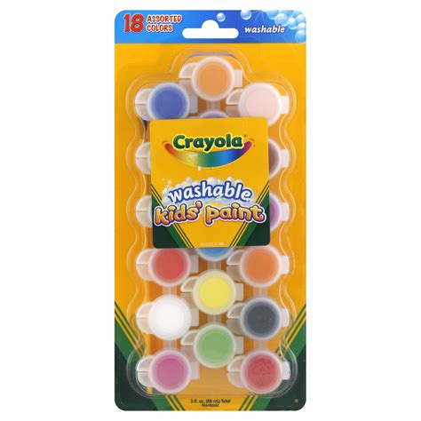 Crayola Kids' Paint, Washable, 18 colors [3 fl oz (88 ml)]