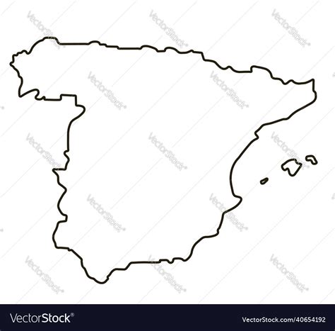 Map of spain outline Royalty Free Vector Image