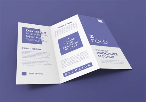 Premium PSD | Z fold brochure mockup