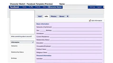 Character Facebook Template ≡ Fill Out Printable PDF Forms Online