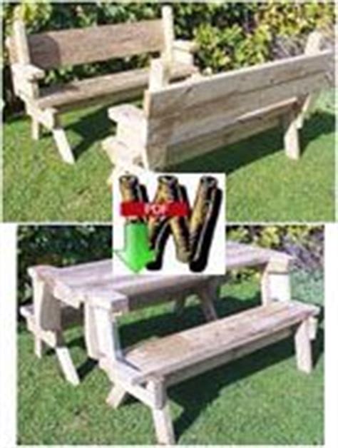 Folding Picnic Table and Bench Seat combination Woodworking Plan - WoodworkersWorkshop