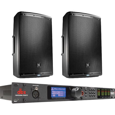 JBL Dual EON615 15" 2-Way Powered Speakers & dbx B&H