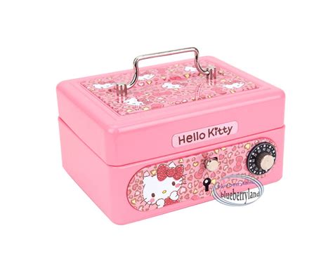 Sanrio Hello Kitty Metal Cash Box with Dial Lock & Key xmas gift