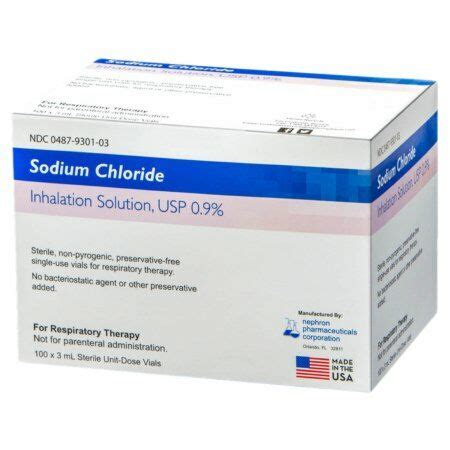 Respiratory Therapy Solution Sodium Chloride 0.9% Solution Nebulizer ...