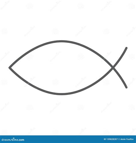 Christian Fish Thin Line Icon, Religious and Symbol, Jesus Fish Sign, Vector Graphics, a Linear ...