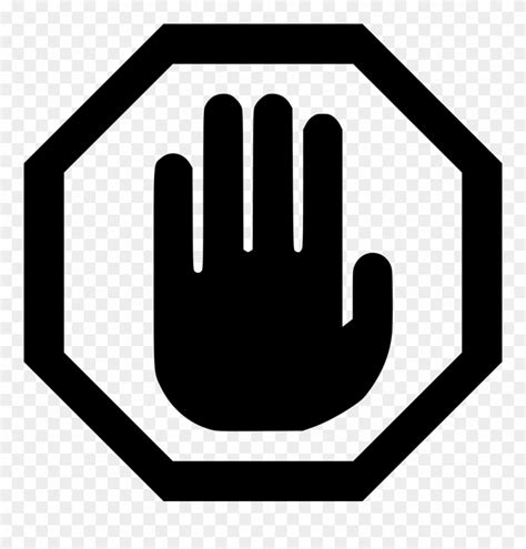 Free Stock Black And White Stop Sign Clipart Stop Hand Sign Png Images ...