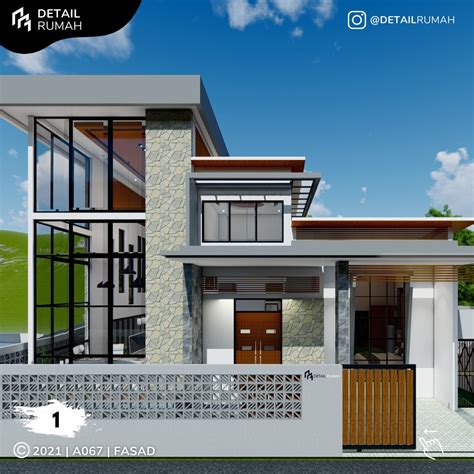 Jual DESAIN RUMAH MODERN MINIMALIS 2 LANTAI 3 KAMAR DAN MEZANINE | Shopee Indonesia