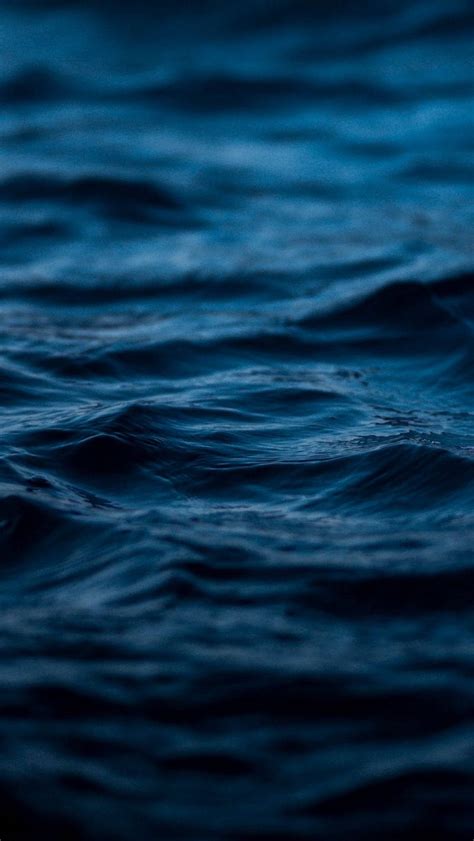 Download Ocean Waves Aesthetic Dark Blue Hd Wallpaper | Wallpapers.com