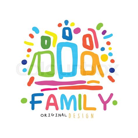 Colorful happy family logo original ... | Stock vector | Colourbox