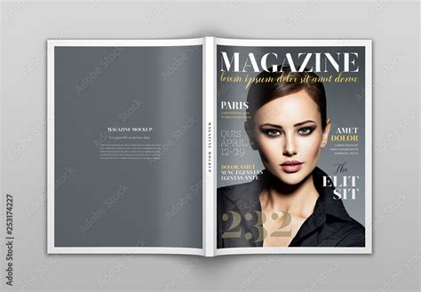 Modelo de Open Magazine Cover and Back Mockup do Stock | Adobe Stock