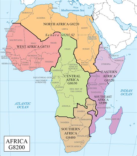 LC G Schedule Map 33: Africa Regions – Western Association of Map Libraries