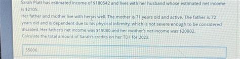 Sarah Platt has estimated income of $180542 and lives | Chegg.com