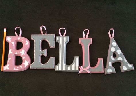 Made this for my baby girl. Wooden letters for baby's room. Baby girl Bella. | Baby girl letters ...