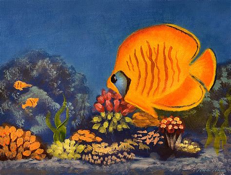 Tropical Yellow Fish Painting by Marty's Royal Art - Fine Art America