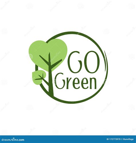 Modern Go Green Environment Label Logo Illustration Stock Vector ...