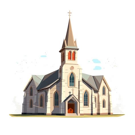 Premium AI Image | a drawing of a church with a cross on the top.