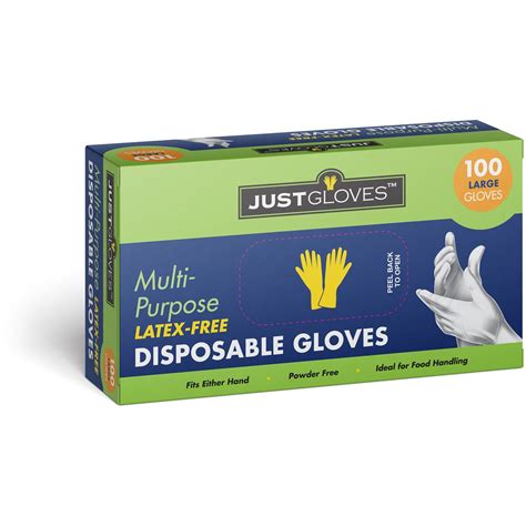 Just Gloves Multi Purpose Latex Free Disposable Gloves Large 100 Pack | Woolworths